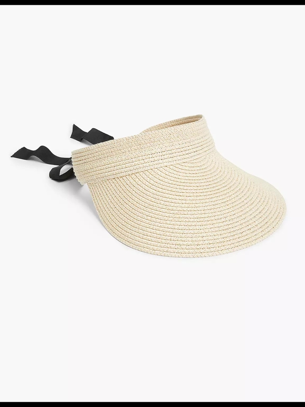 NWT Lane Bryant Packable Straw Ribbon-Tie Visor Hat